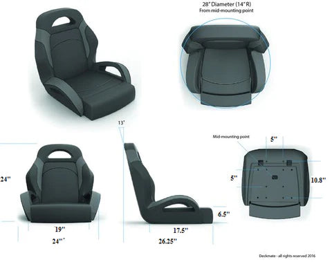 HIGH BACK BASS BOAT BUCKET SEATS