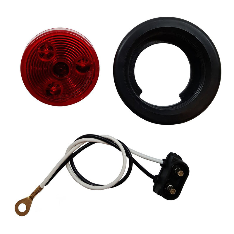 2" Red/Red Round Light w/ Pigtail and Grommet