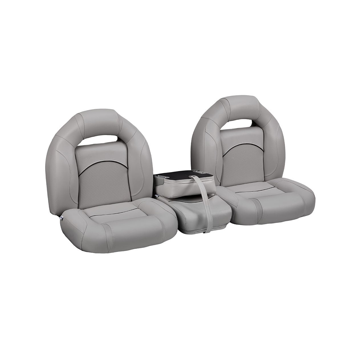 DeckMate Bass Boat Bench Seat Set with Closed Middle Seat #color_gray