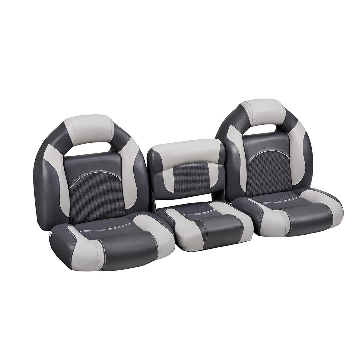 DeckMate Bass Boat Bench Seat Set with Center Seat #color_charcoal & gray