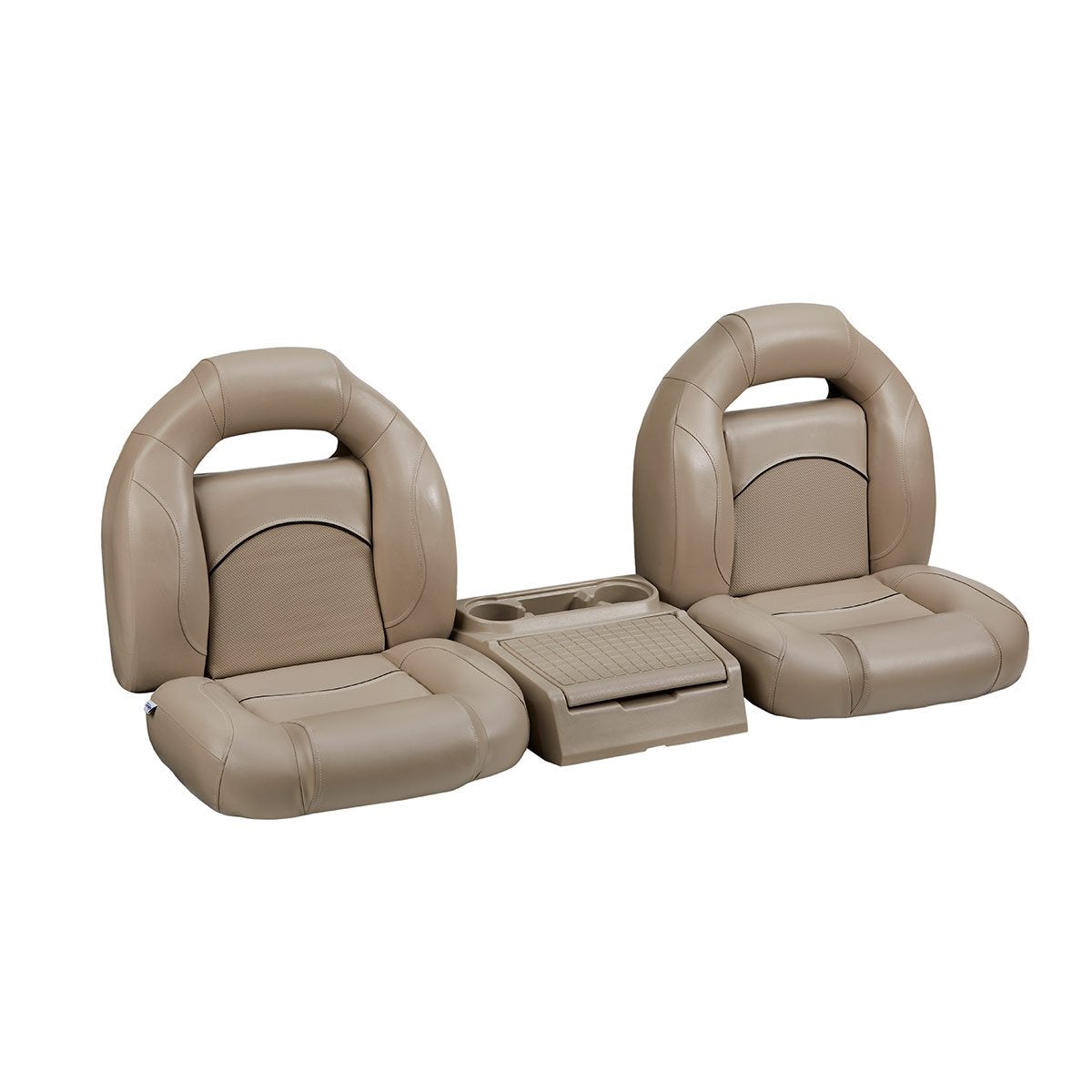 Deck Mate Bass Boat Bench Seat Set with Console #color_tan
