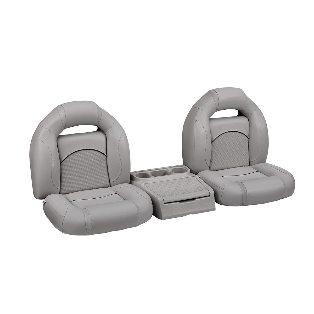 Deck Mate Bass Boat Bench Seat Set with Console #color_gray