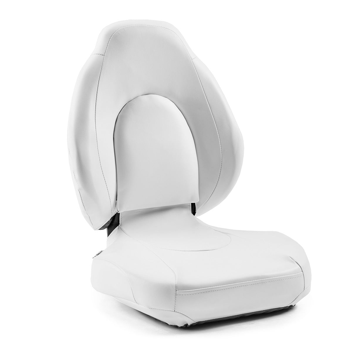 DeckMate High Back Sport Cushion Fishing Boat Seat White Marine Grade Vinyl for sale #color_white