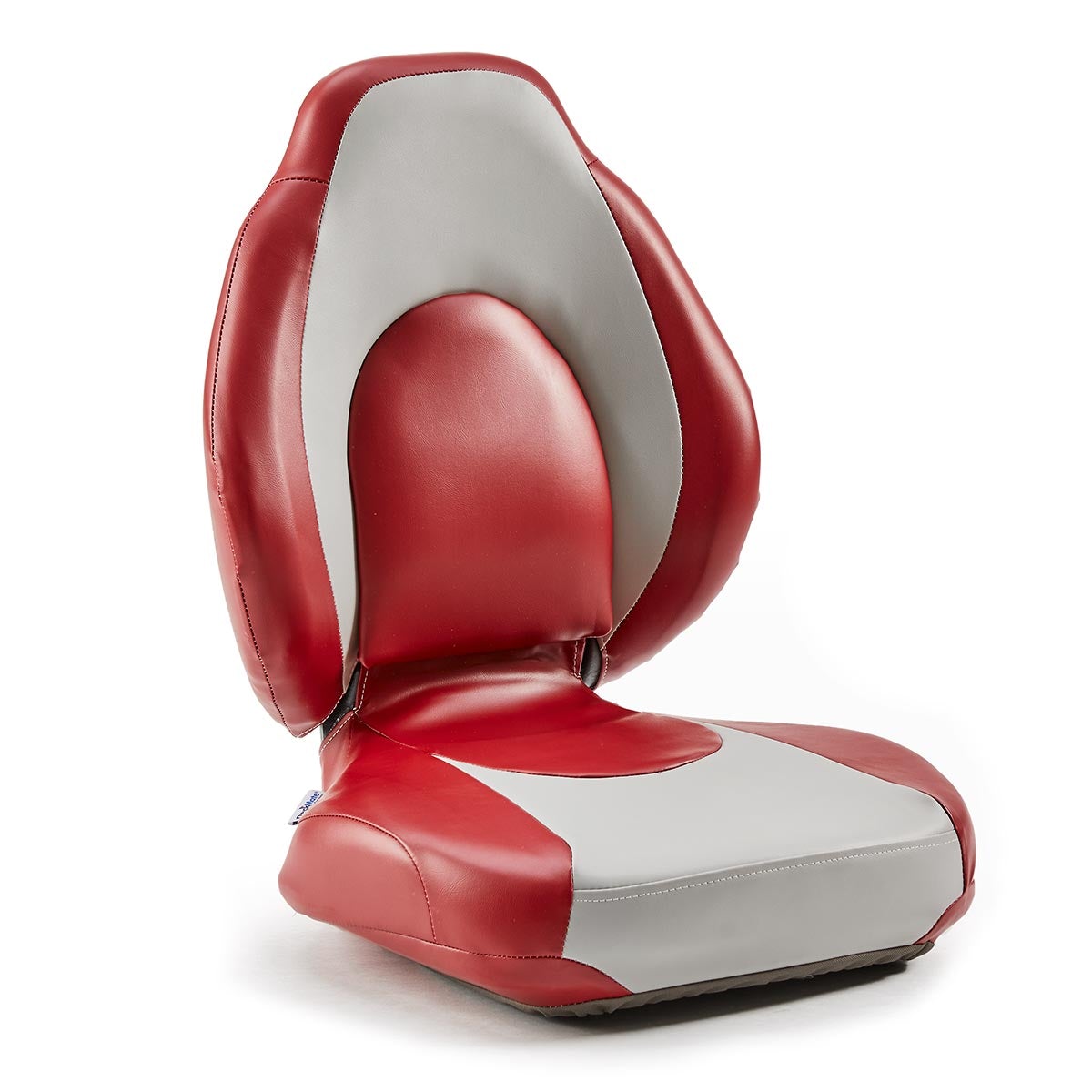 DeckMate High Back Sport Cushion Fishing Boat Seat Gray Red Marine Grade Vinyl for sale #color_gray & red