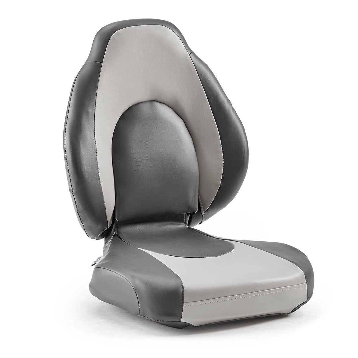 DeckMate High Back Sport Cushion Fishing Boat Seat Charcoal Gray Marine Grade Vinyl for sale #color_charcoal & gray