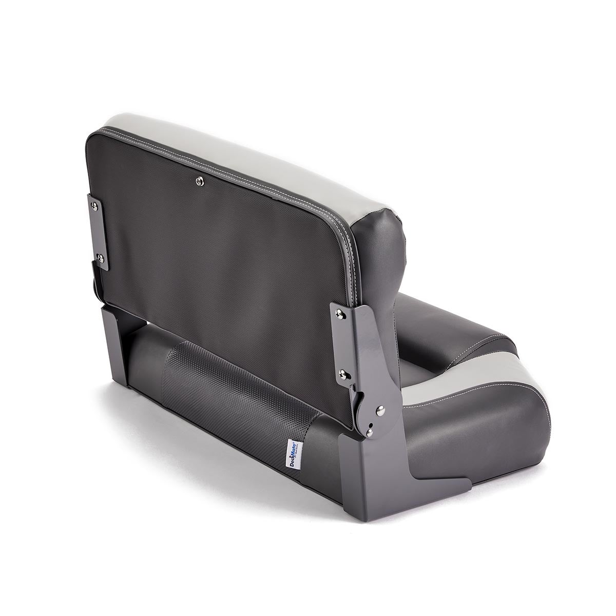 Deckmate Bench Mounted Folding Boat Seat Charcoal Gray Marine Grade Vinyl for sale #color_charcoal & gray