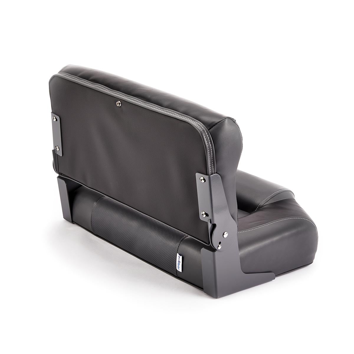 Deckmate Bench Mounted Folding Boat Seat Charcoal Black Marine Grade Vinyl for sale #color_charcoal & black