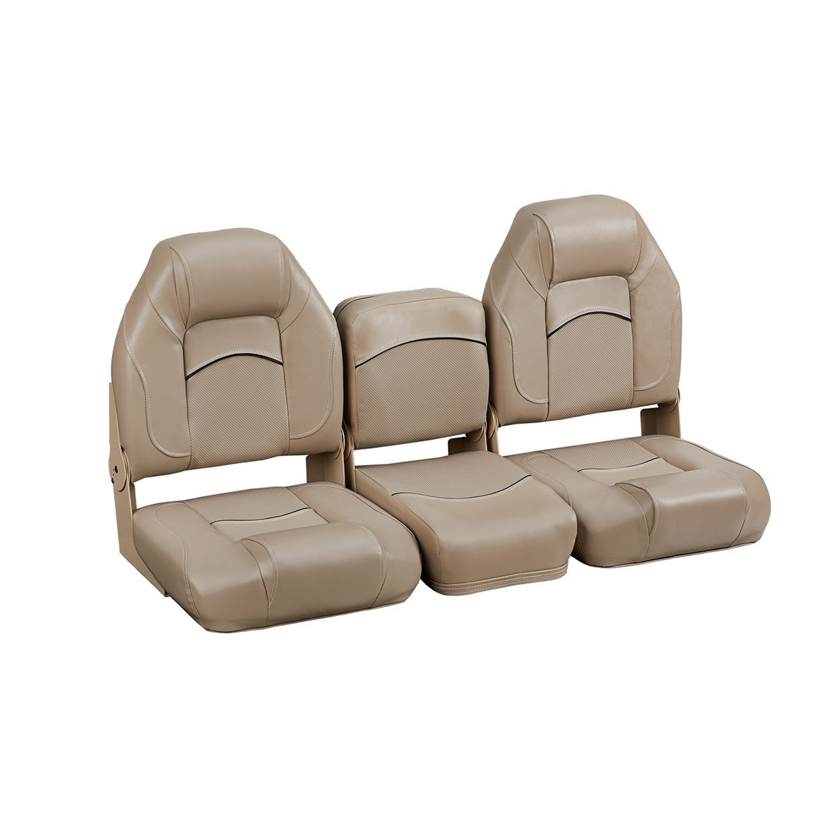 DeckMate Bass Boat Folding Bench Set with Jump Seat #color_tan