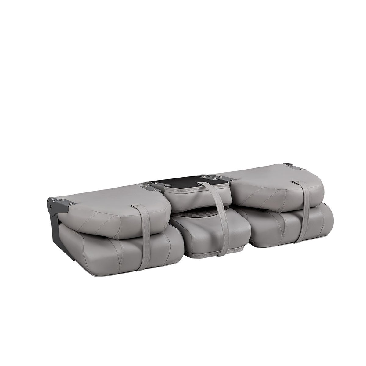 DeckMate Bass Boat Folding Bench Set with Jump Seat all closed #color_gray