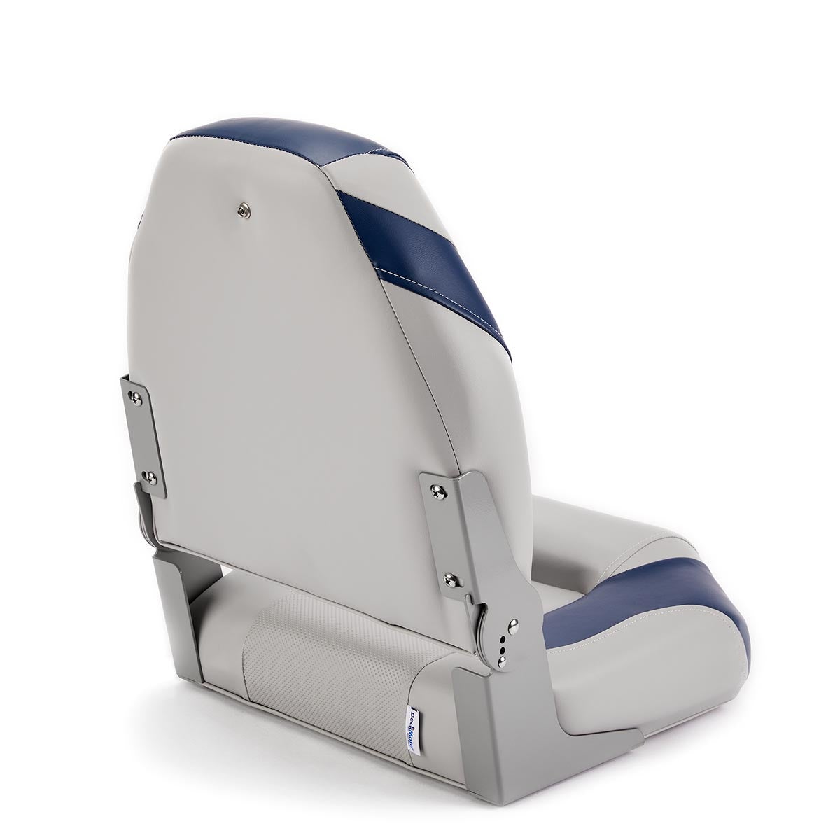 Deckmate High Back Folding Boat Seat Gray & Blue Marine Grade Vinyl for sale #color_gray & blue
