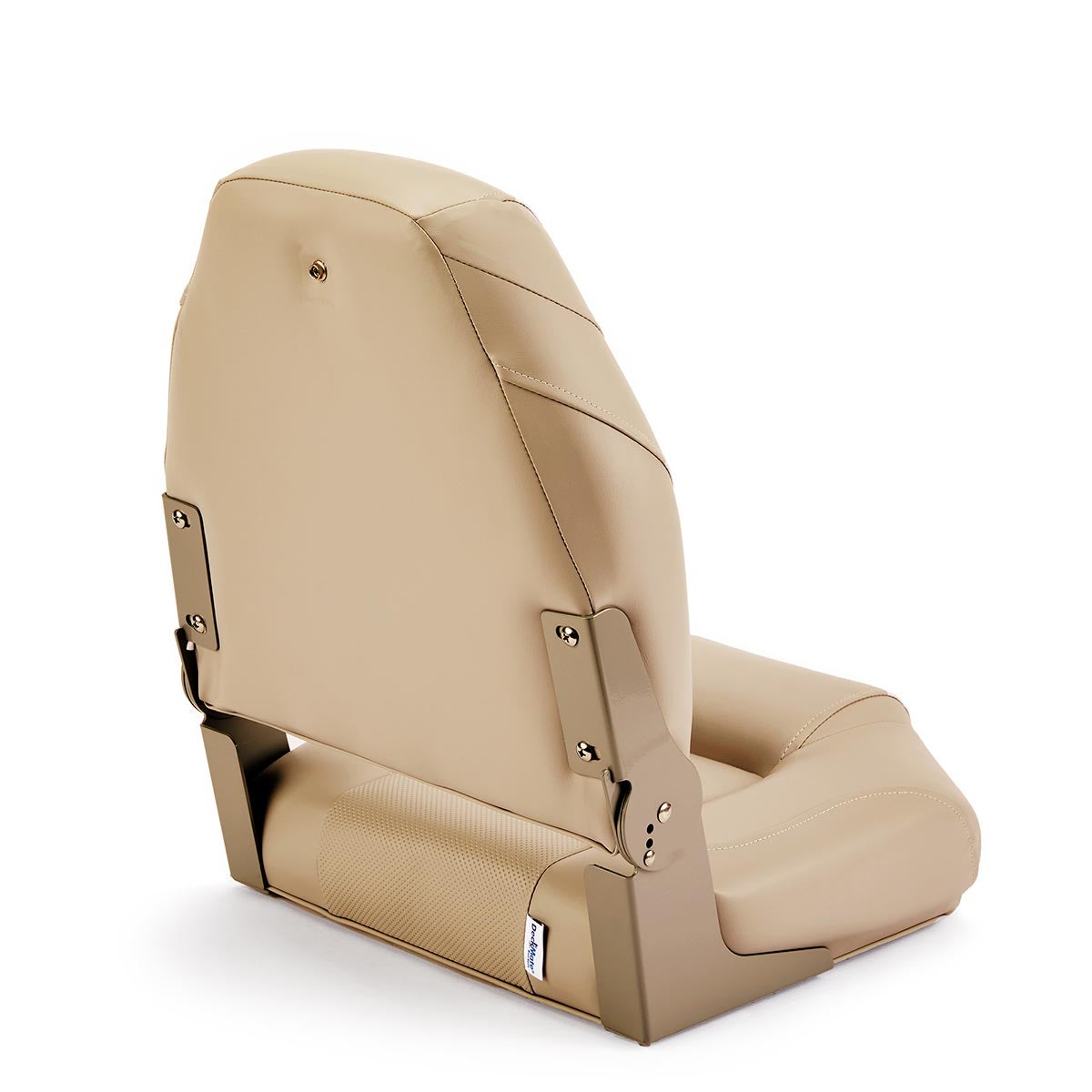 Deckmate High Back Folding Boat Seat Tan Marine Grade Vinyl for sale #color_tan