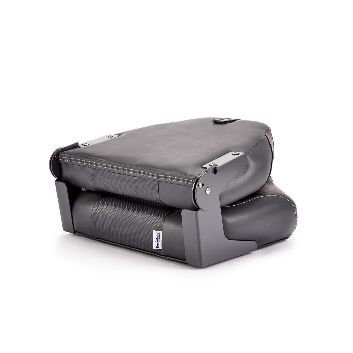 Deckmate High Back Folding Boat Seat Charcoal & Black Marine Grade Vinyl for sale #color_charcoal & black