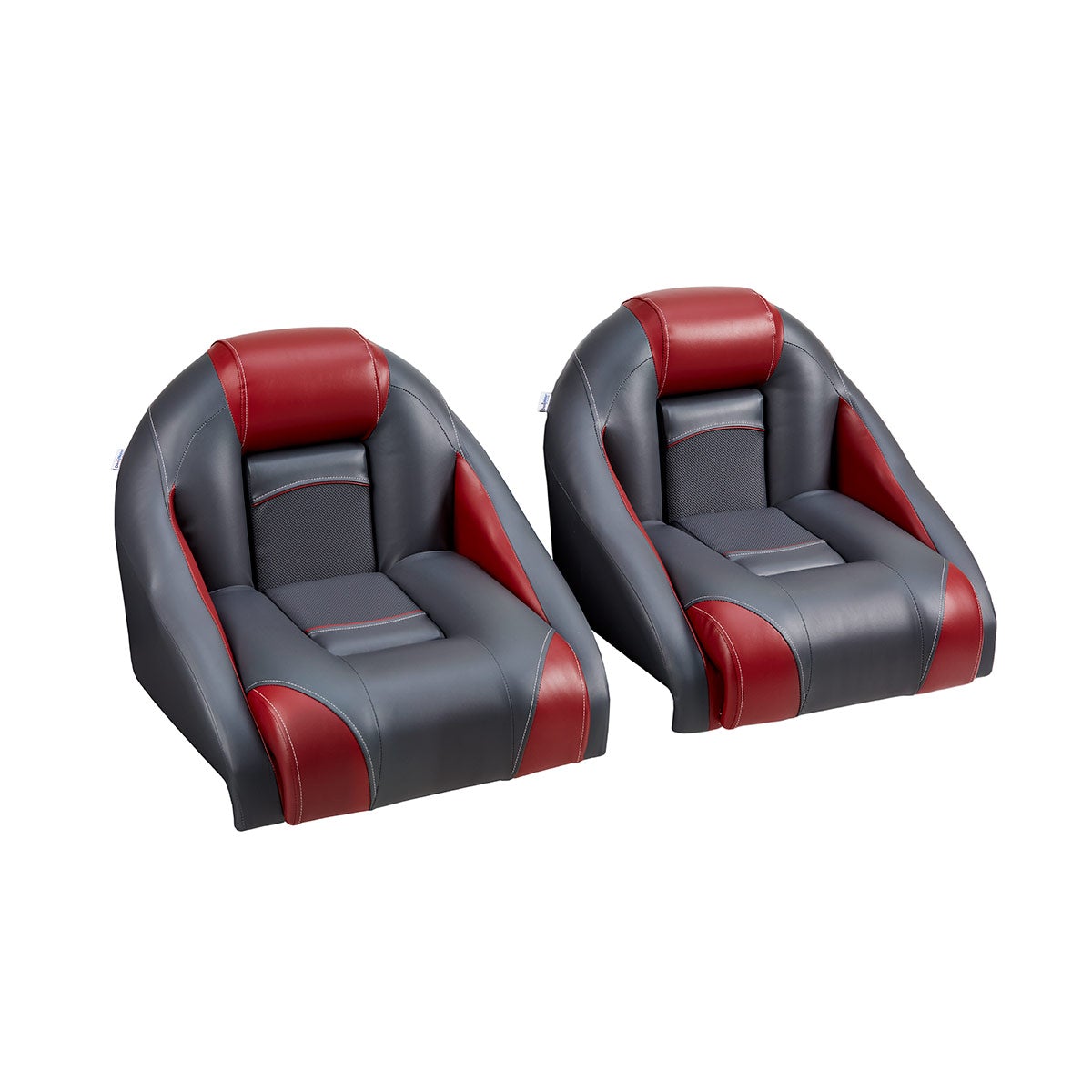 DeckMate Ranger bass boat seats pair #color_charcoal & red