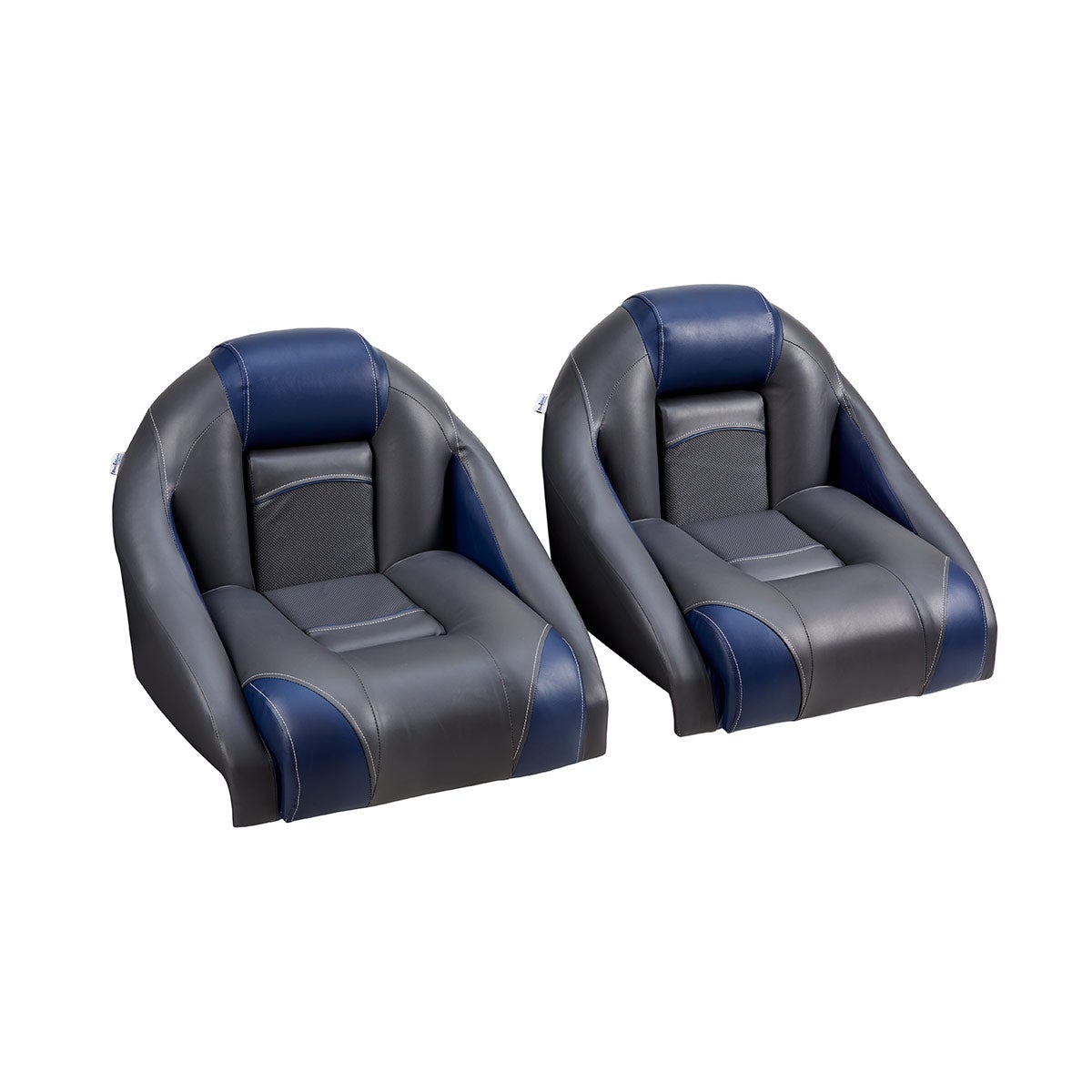 DeckMate Ranger bass boat seats pair #color_charcoal & blue