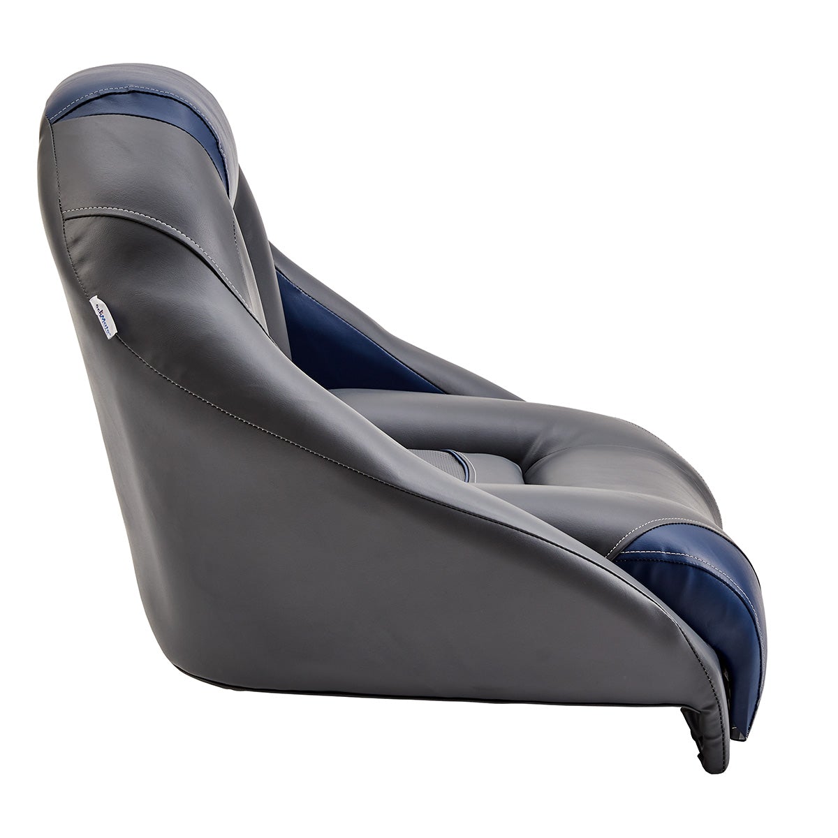 DeckMate Ranger bass boat seat profile #color_charcoal & blue
