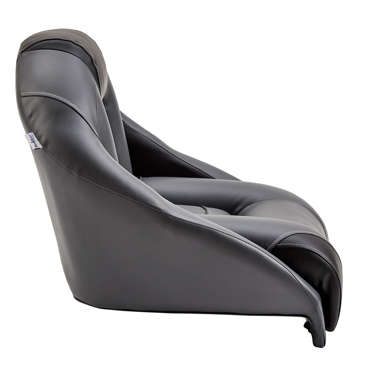 DeckMate Ranger bass boat seat profile #color_charcoal & black