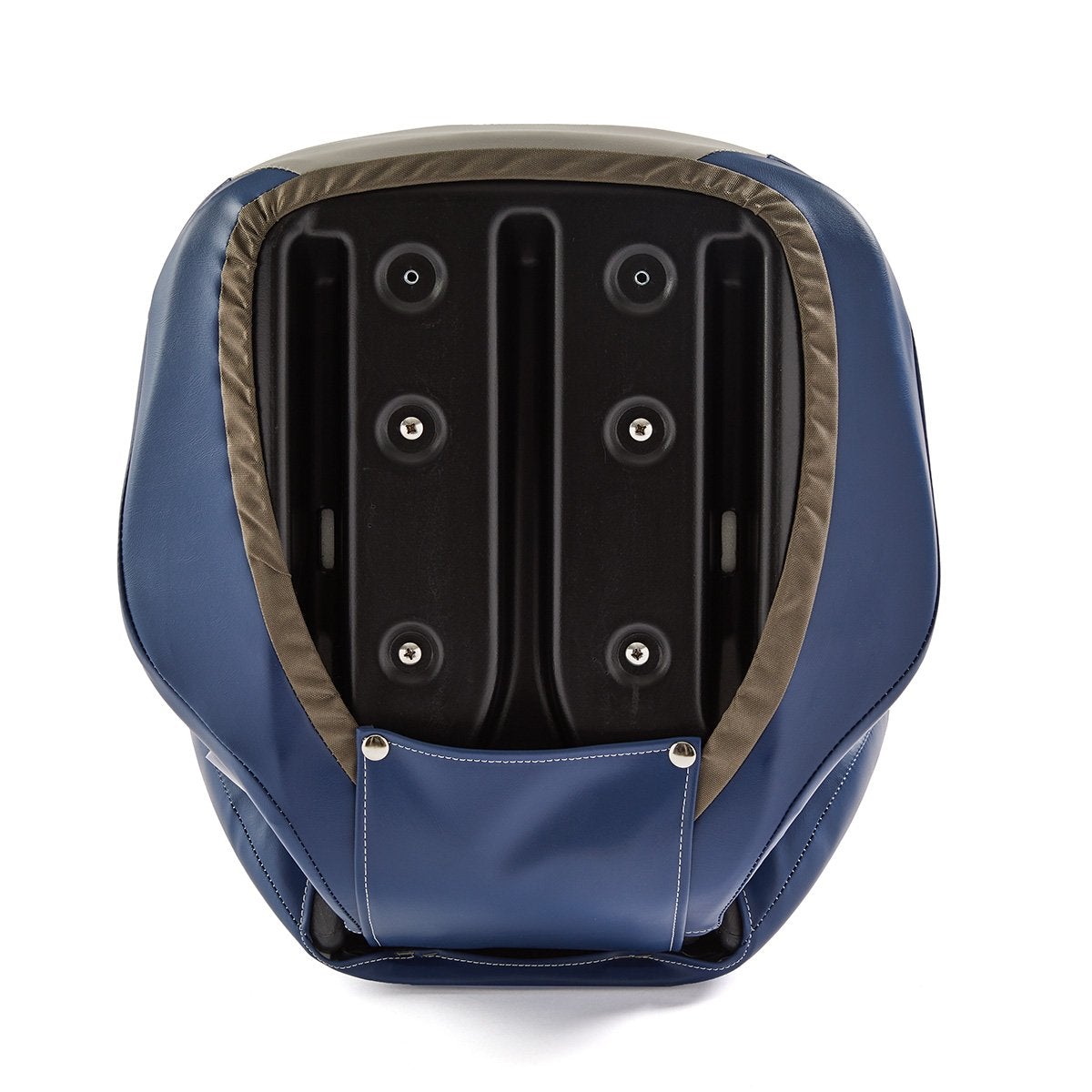 DeckMate High Back Sport Cushion Fishing Boat Seat White Blue Marine Grade Vinyl for sale