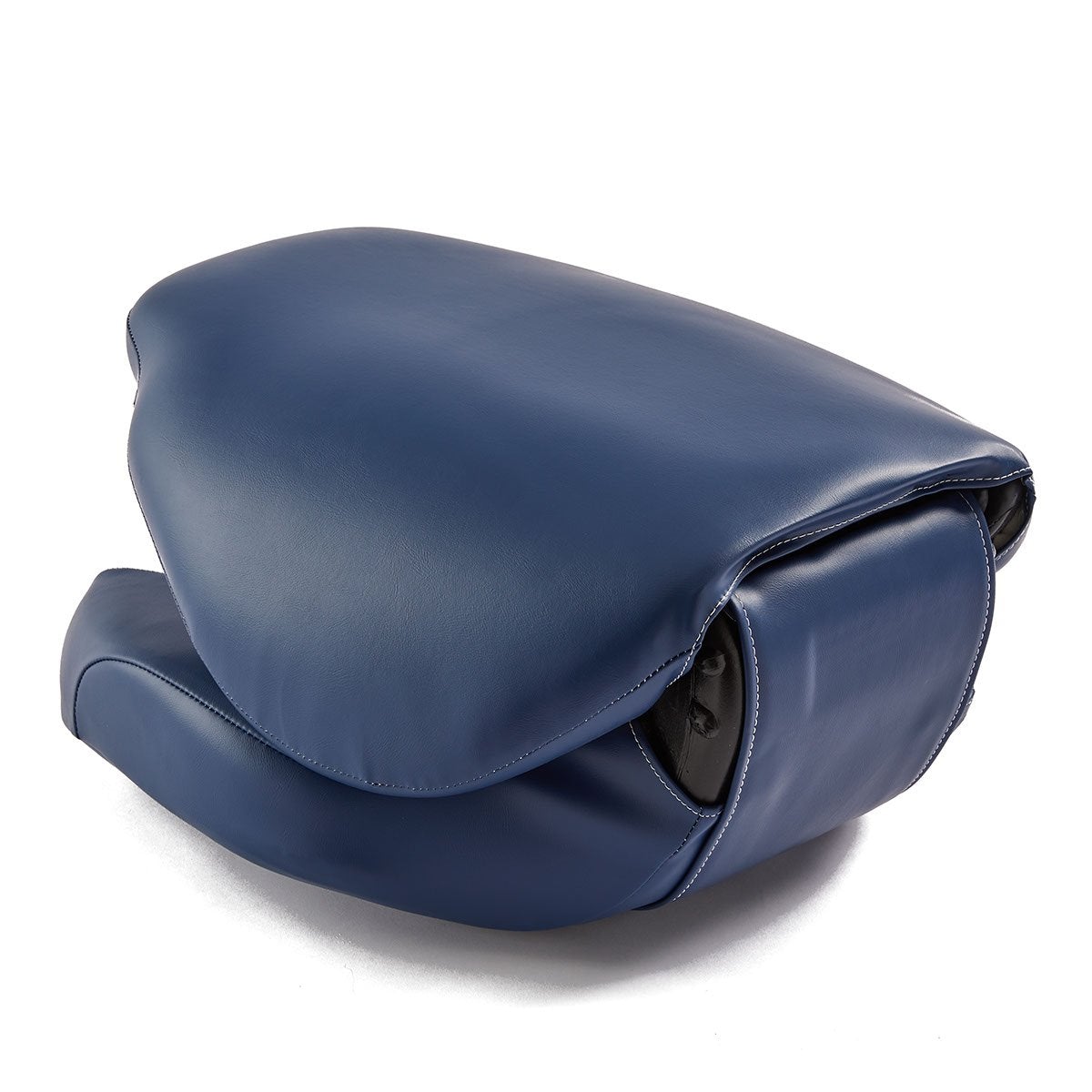 DeckMate High Back Sport Cushion Fishing Boat Seat White Blue Marine Grade Vinyl for sale #color_white & blue