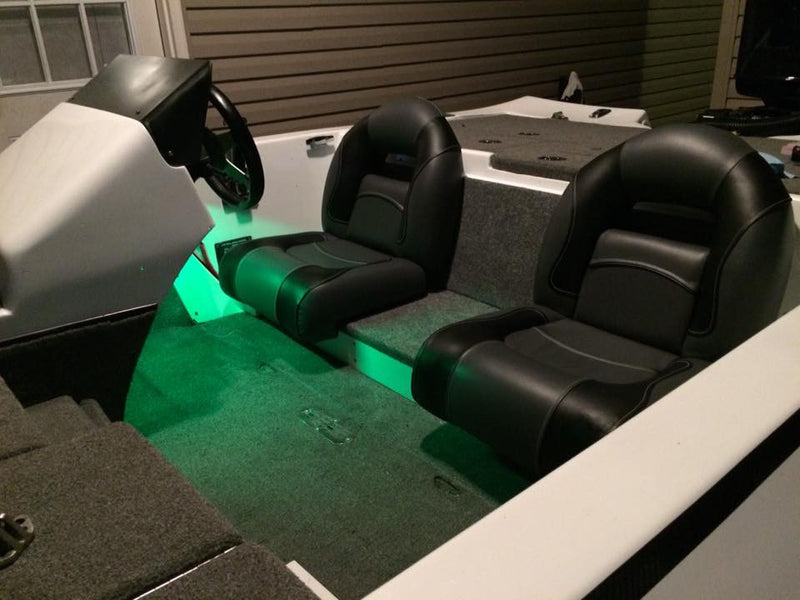 DeckMate boat seats installed in a Gambler bass boat