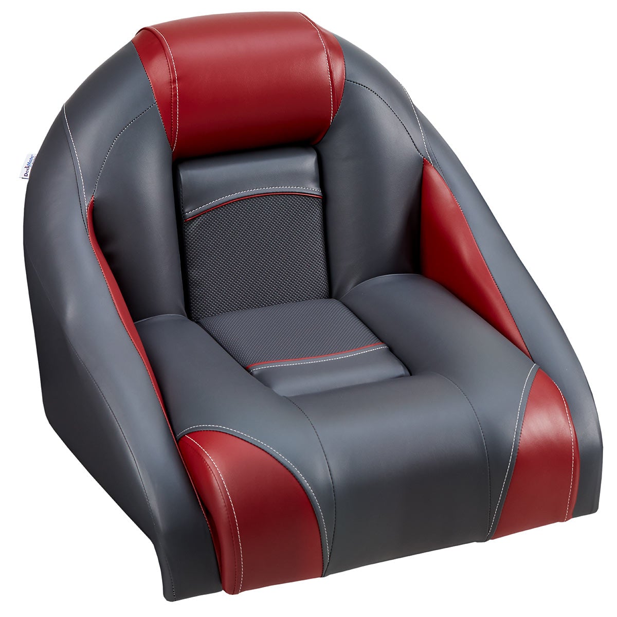 DeckMate Ranger bass boat seat detail #color_charcoal & red