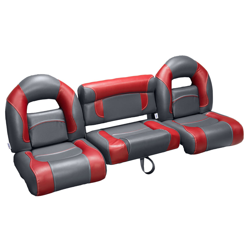 Charcoal & Red Bass Boat Seats