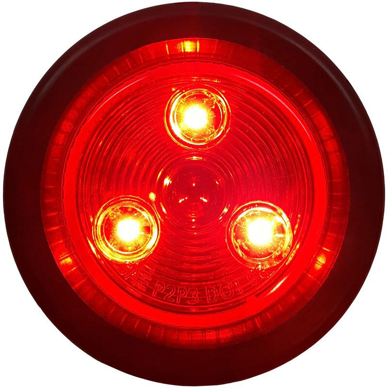 2" Red/Red Round Light w/ Pigtail and Grommet