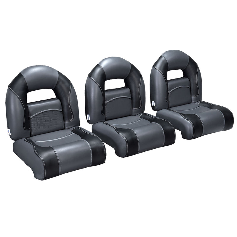 Nitro boat seats set of 3 charcoal and black