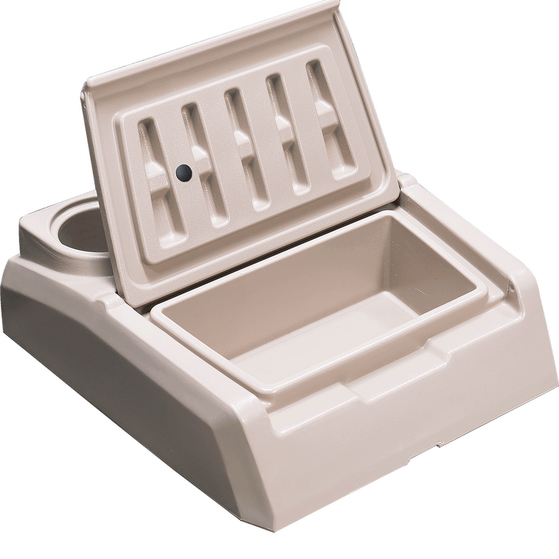 tan bass boat center storage console and step