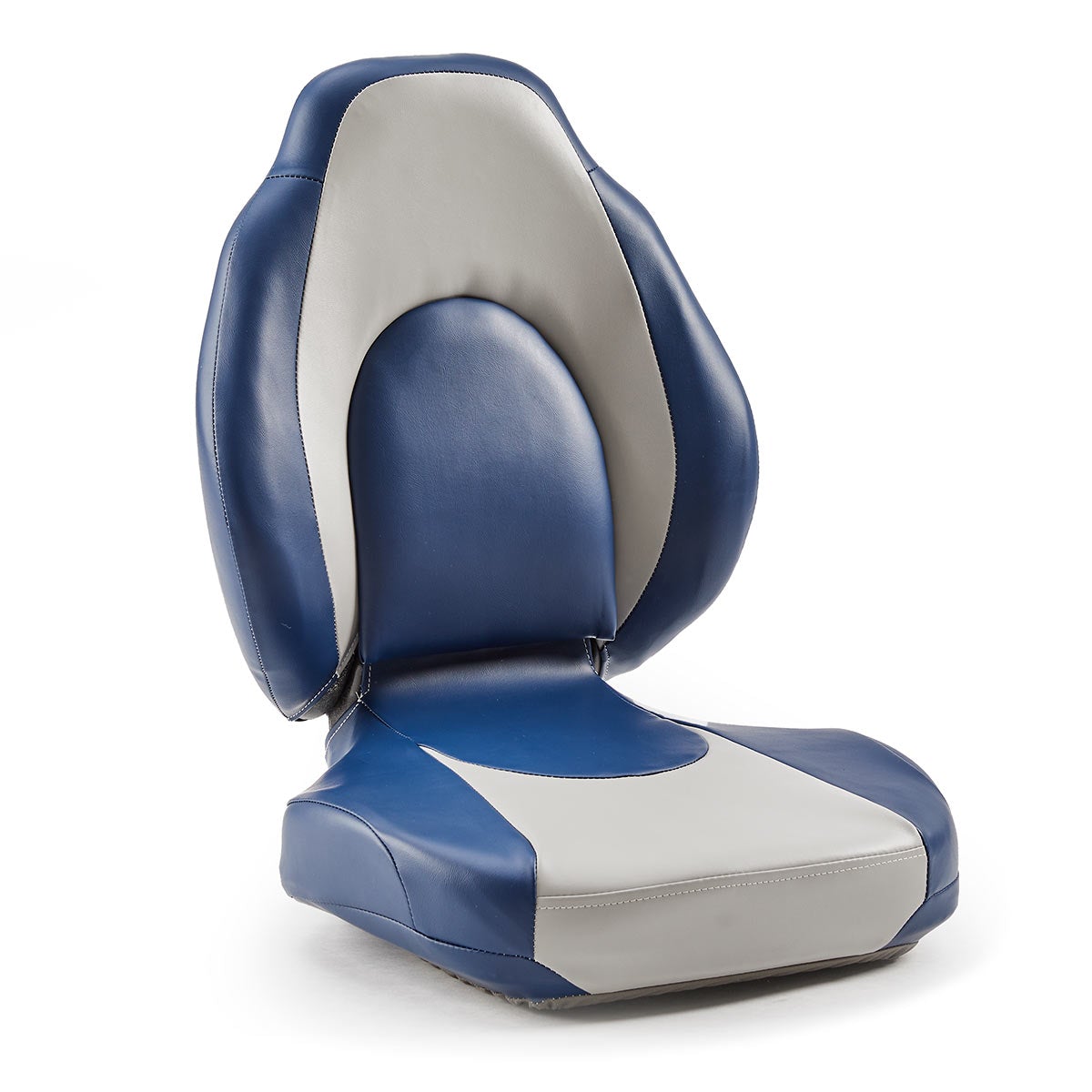 DeckMate High Back Sport Cushion Fishing Boat Seat Gray Blue Marine Grade Vinyl for sale #color_gray & blue