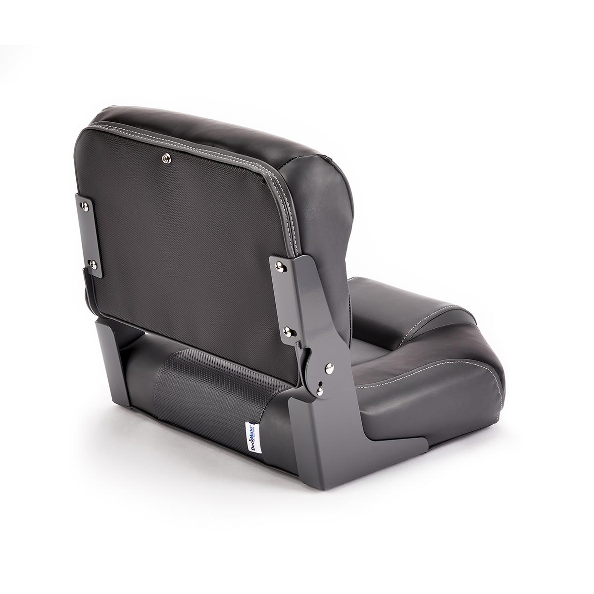 Hinge Mount Low Back Folding Boat Seat Charcoal Black Marine Grade Vinyl for sale #color_charcoal & black