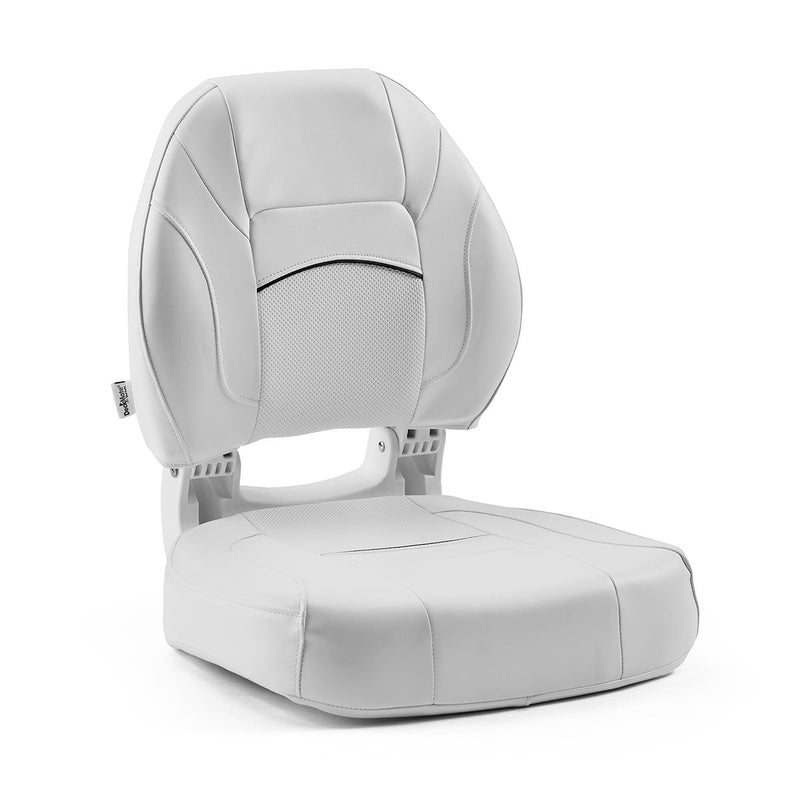 DeckMate Economy Center Hinge Cushion Fishing Boat Seat White Marine Grade Vinyl for sale
