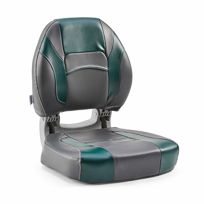 DeckMate Economy Center Hinge Cushion Fishing Boat Seat Charcoal Green Marine Grade Vinyl for sale