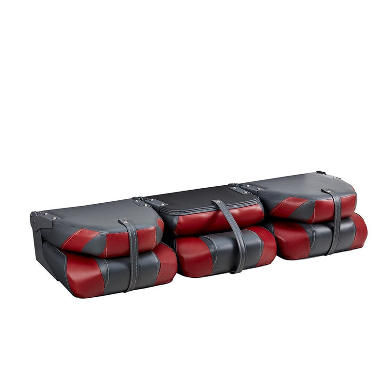 DeckMate Bass Boat Folding Bench Set with step middle Seat all closed