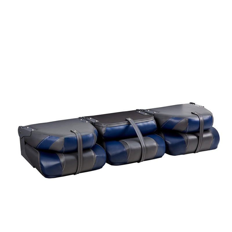 DeckMate Bass Boat Folding Bench Set with step middle Seat all closed