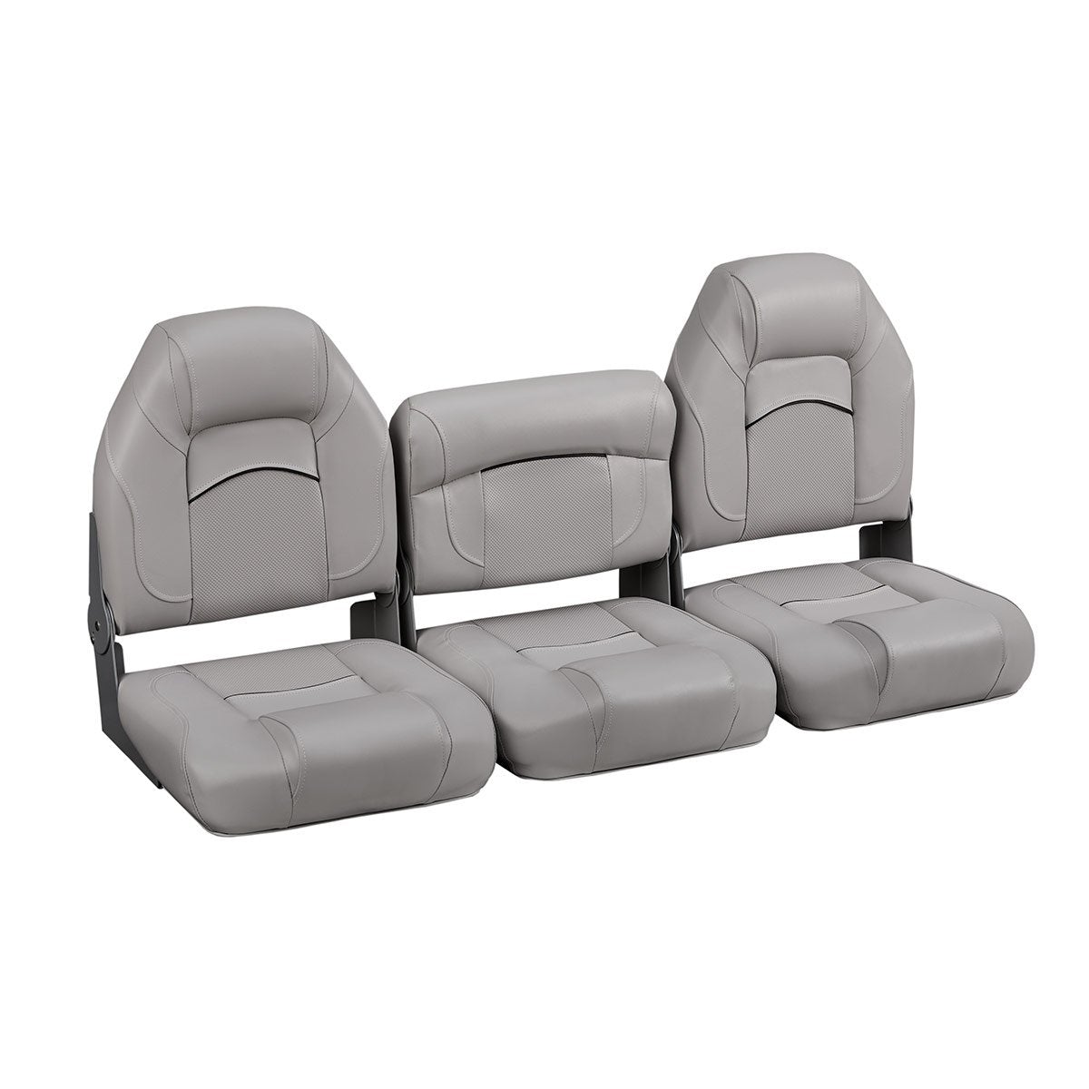 DeckMate Bass Boat Folding Bench Set with step middle Seat #color_gray