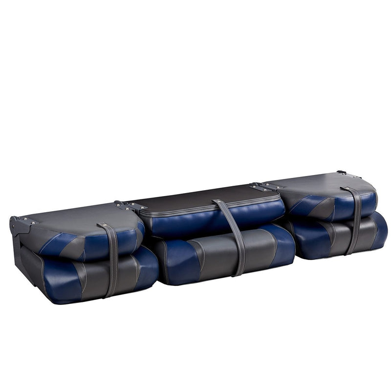 DeckMate Bass Boat Folding Bench Set with wide Jump Seat all closed