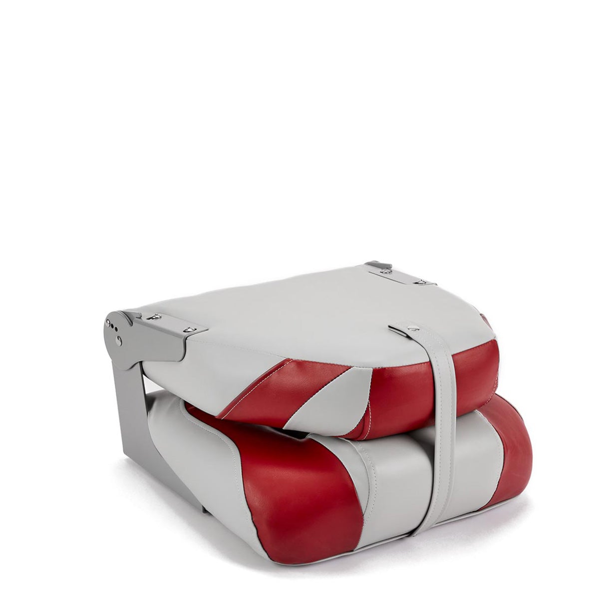 Deckmate High Back Folding Boat Seat Gray & Red Marine Grade Vinyl for sale #color_gray & red