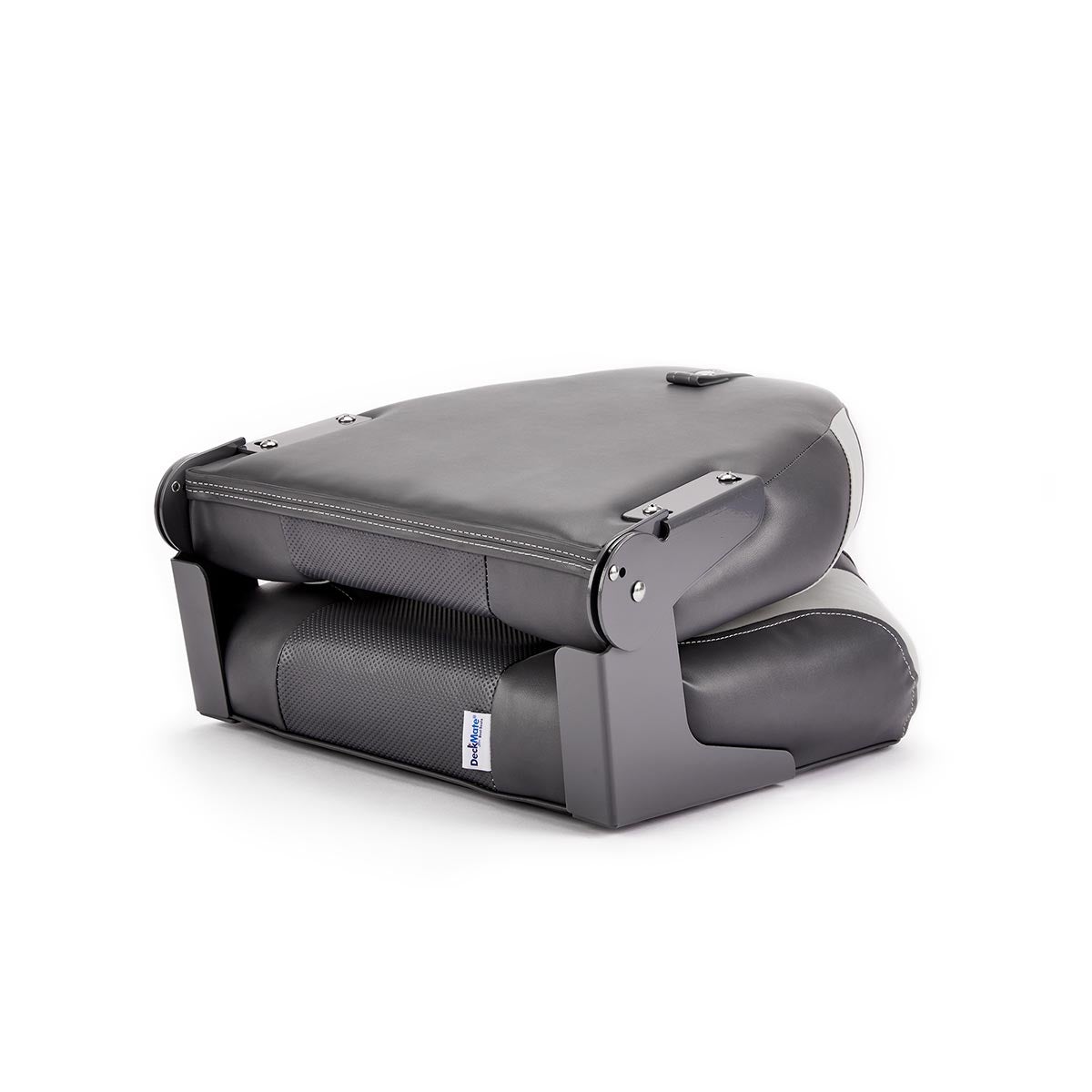 Deckmate High Back Folding Boat Seat Charcoal & Gray Marine Grade Vinyl for sale #color_charcoal & gray