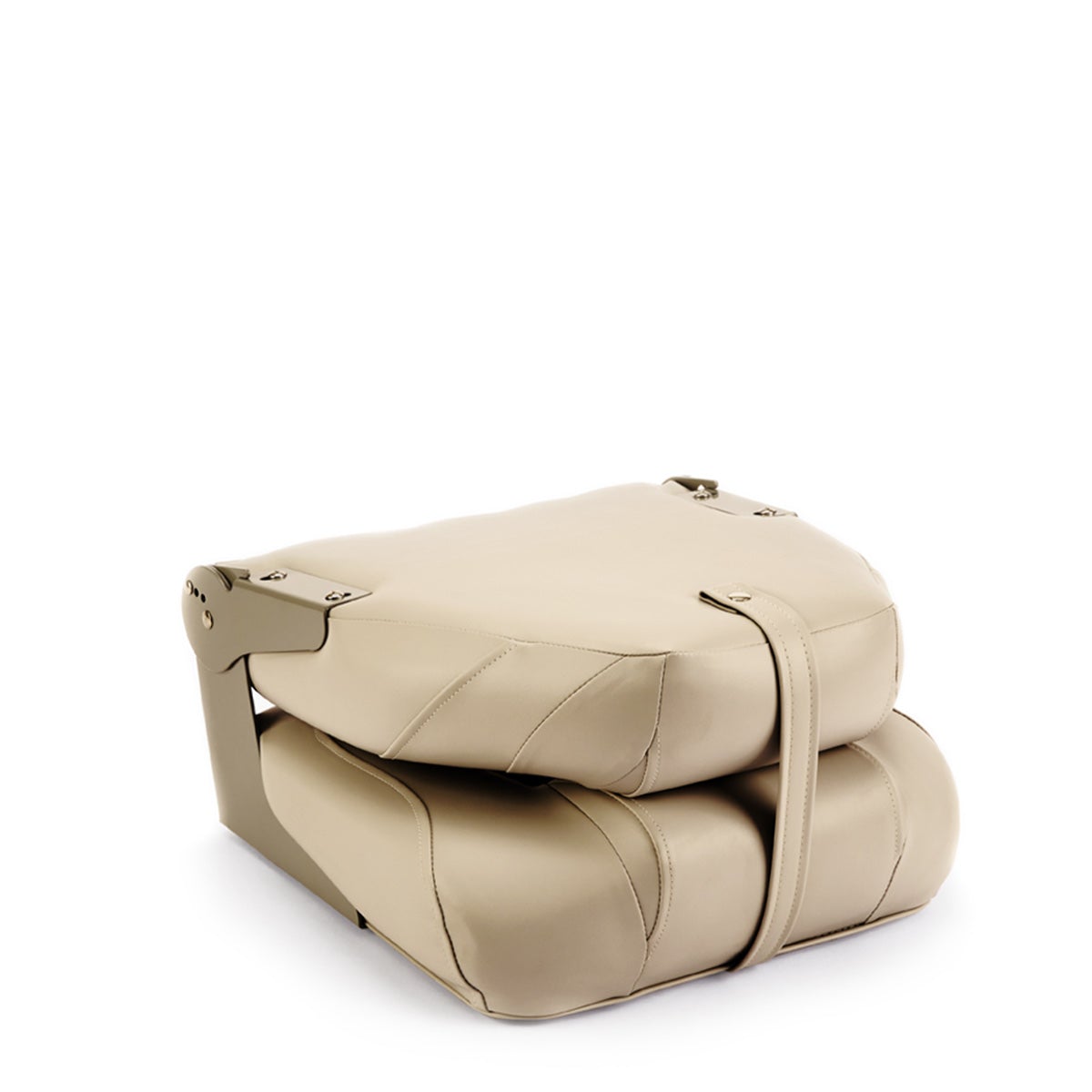 Deckmate High Back Folding Boat Seat Tan Marine Grade Vinyl for sale #color_tan