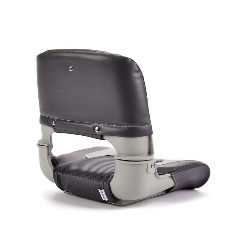 Deckmate Clam Shell Fishing Boat Seat Charcoal & Gray Marine Grade Vinyl for sale