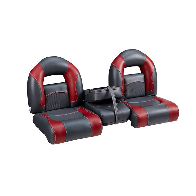 DeckMate Compact Bass Boat Bench Seat Set with closed jump seat