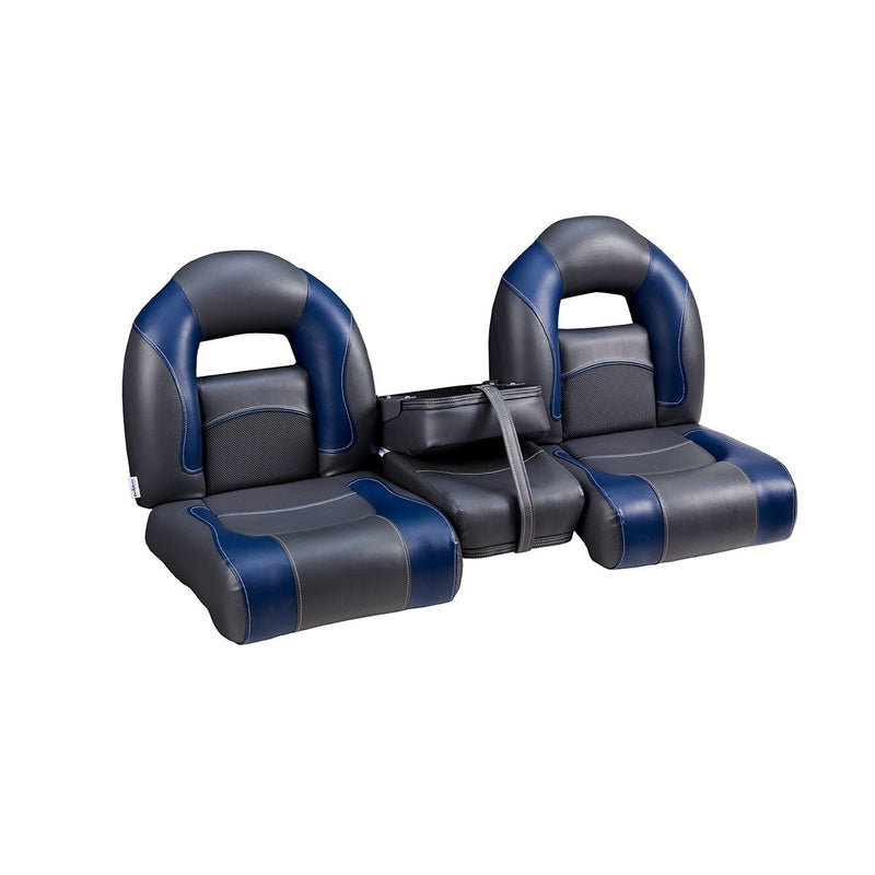 DeckMate Compact Bass Boat Bench Seat Set with closed jump seat