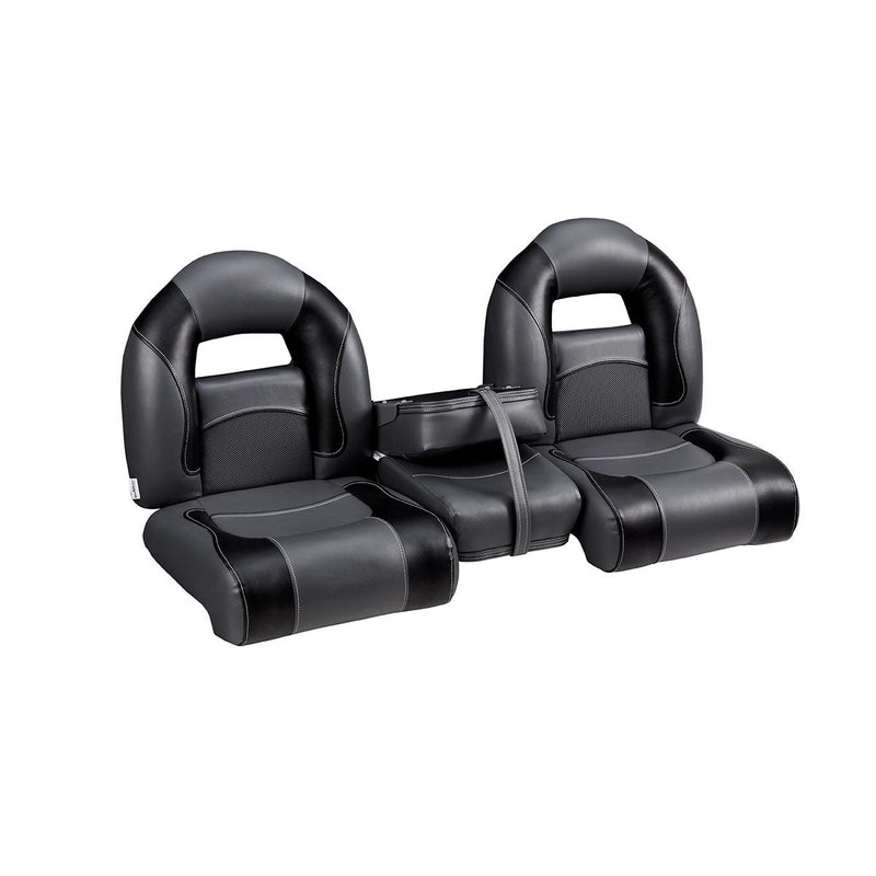 DeckMate Compact Bass Boat Bench Seat Set with closed jump seat
