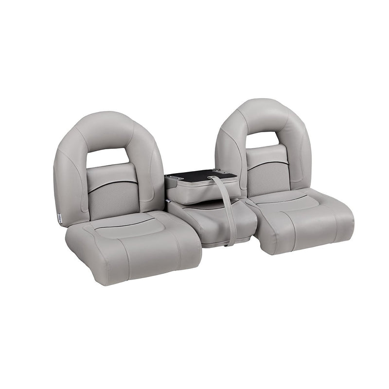 DeckMate Compact Bass Boat Bench Seat Set with closed jump seat