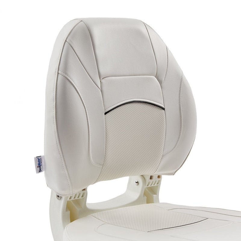 DeckMate Economy Center Hinge Cushion Fishing Boat Seat White Marine Grade Vinyl for sale