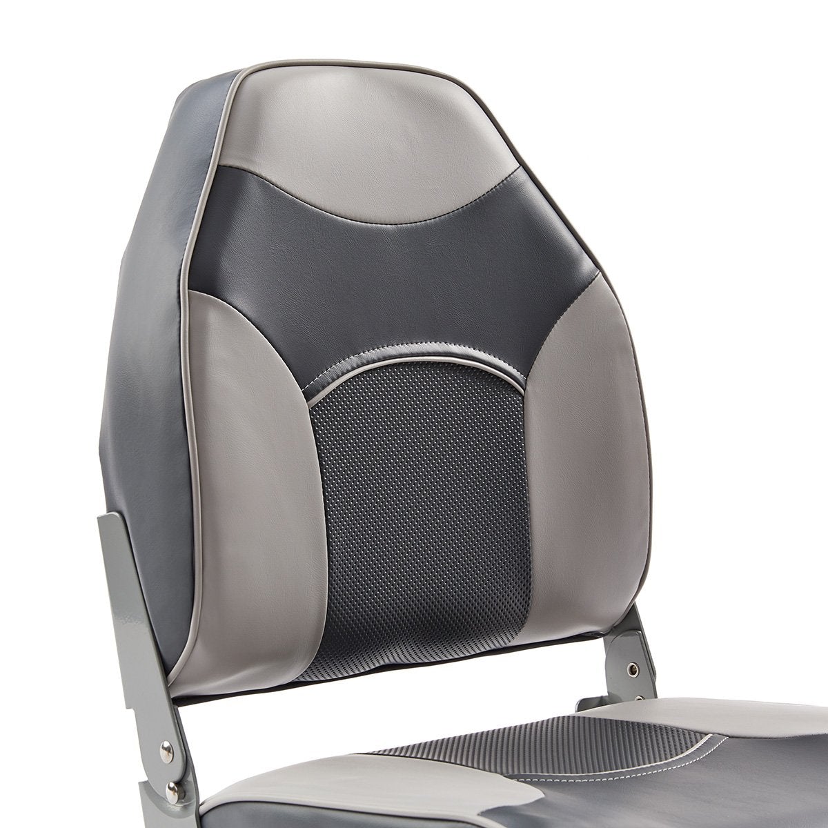DeckMate Economy High Back Fishing Boat Seat Charcoal Gray Marine Grade Vinyl for sale #color_charcoal & gray