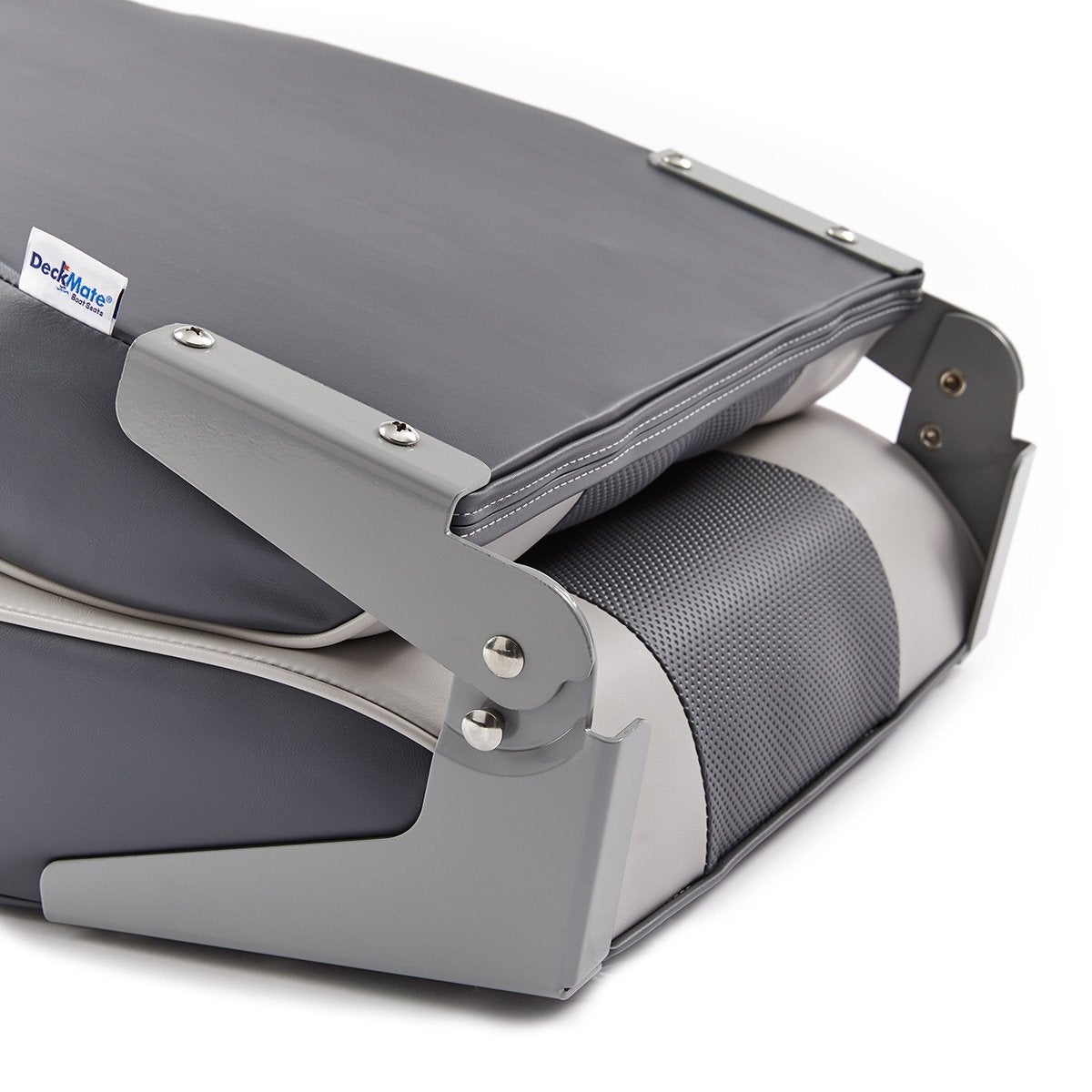 DeckMate Economy High Back Fishing Boat Seat Charcoal Gray Marine Grade Vinyl for sale #color_charcoal & gray