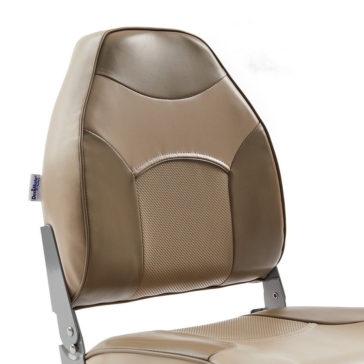 DeckMate Economy High Back Fishing Boat Seat Tan Beige Marine Grade Vinyl for sale #color_tan & beige