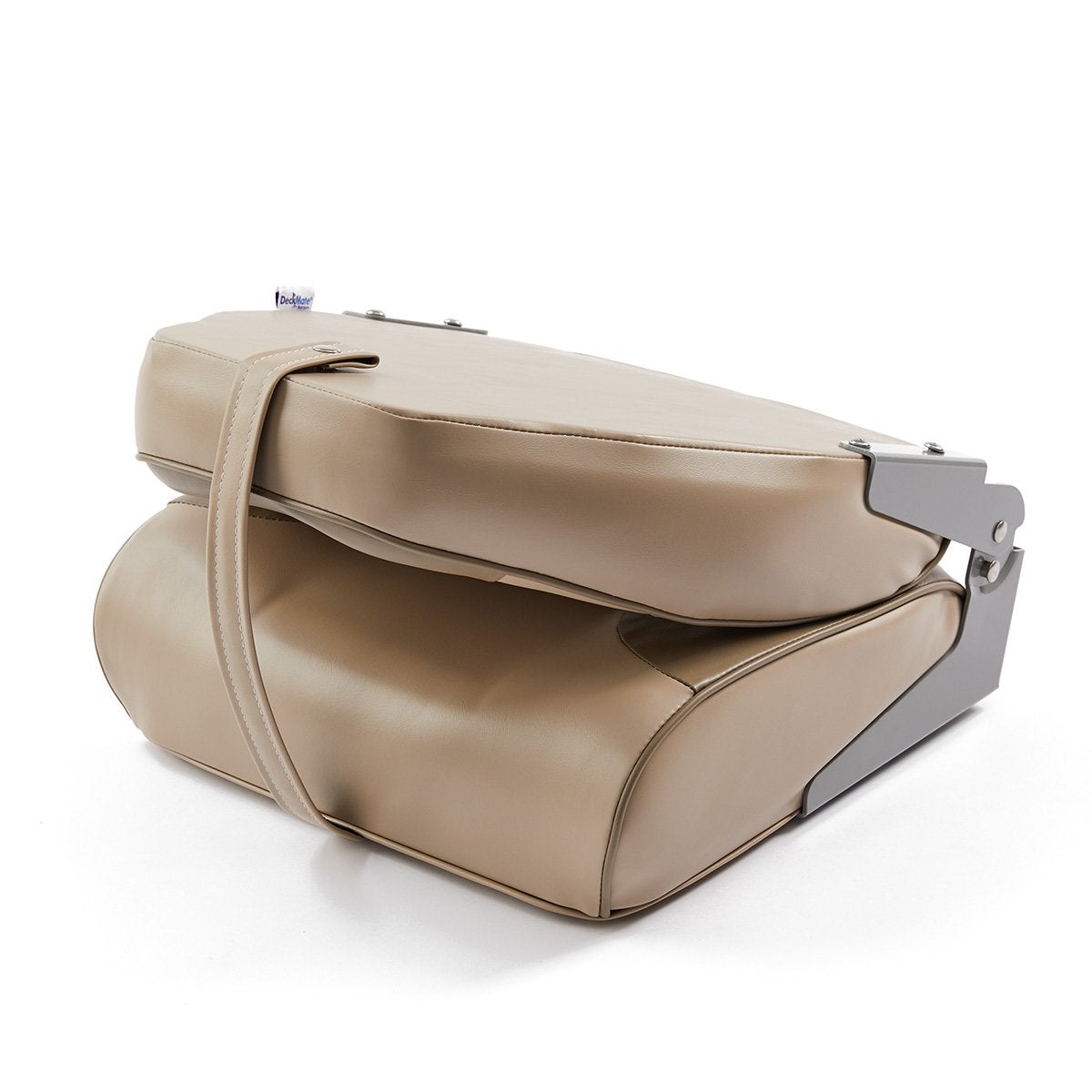DeckMate Economy High Back Fishing Boat Seat Tan Beige Marine Grade Vinyl for sale #color_tan & beige