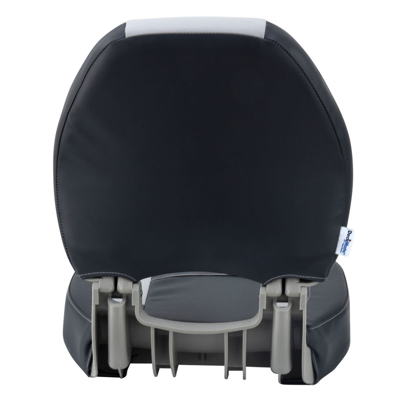 DeckMate Economy Center Hinge Cushion Fishing Boat Seat Charcoal Gray Marine Grade Vinyl for sale